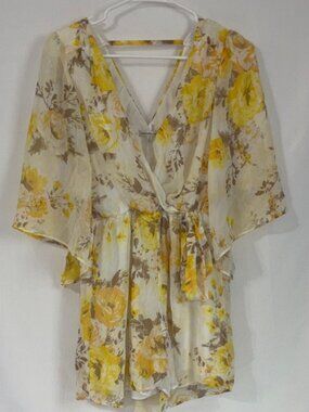 Charlotte Russe Yellow Floral Wrap Dress